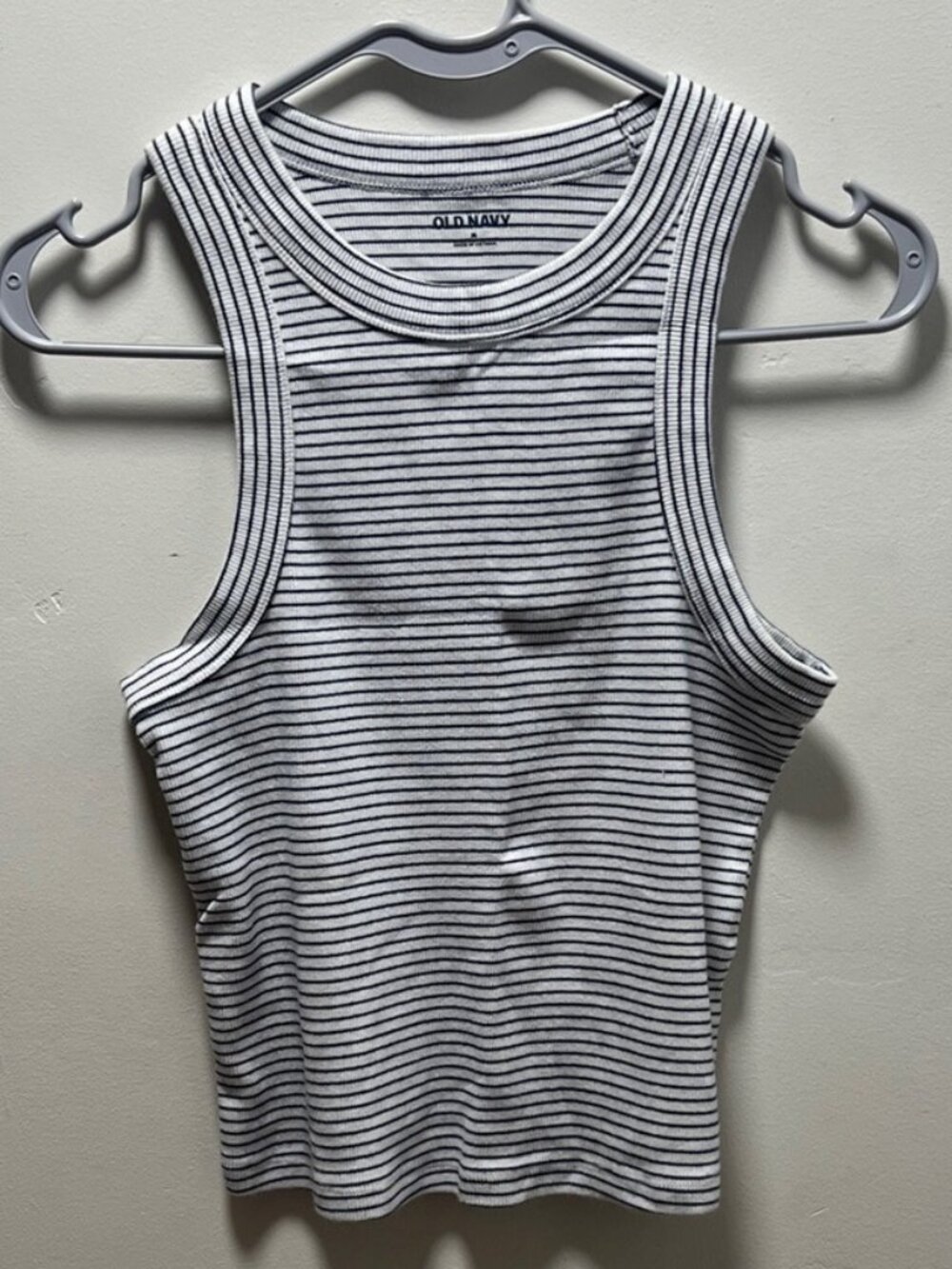 Blue and White Striped Tank Top Size M